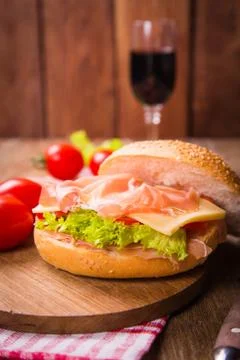 Sandwich with ham Stock Photos