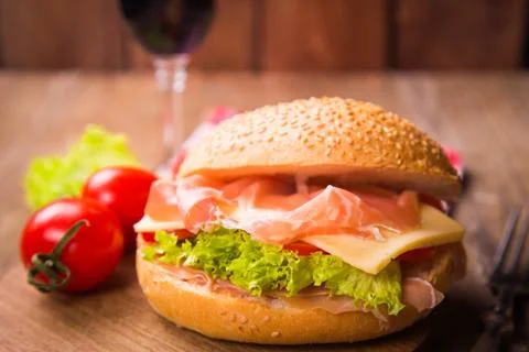 Sandwich with ham Stock Photos