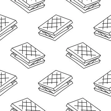 Sandwich hand drawn seamless pattern Illustrazione stock