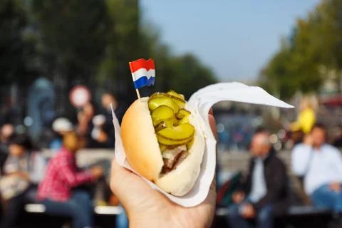 Sandwich with herring Stock Photos