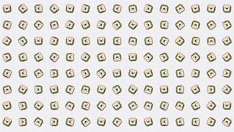 Sandwich icon, animation loop. Seamless pattern background. small, multicolored Stock Footage 139120115