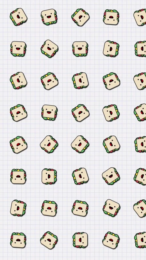 Sandwich icon, animation loop. Seamless pattern background. small, multicolored Stock Footage 320609943