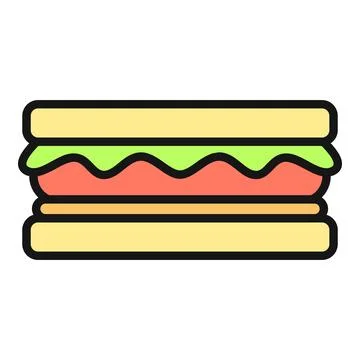 Sandwich icon flat design for fast food meal Stock Illustration
