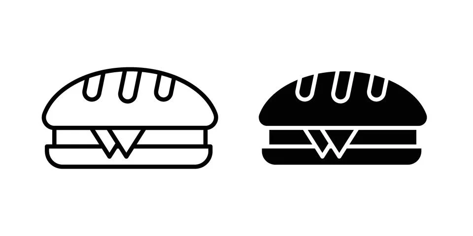 Sandwich icon Illustration set. Vector Eps10 for apps 库存插图