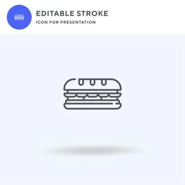 Sandwich icon vector, filled flat sign, solid pictogram isolated on white, logo Illustrazione stock