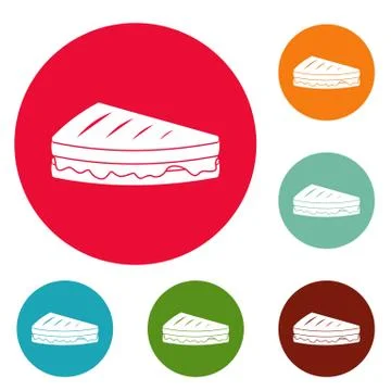 Sandwich icons circle set vector イラスト素材