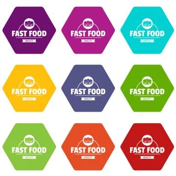 Sandwich icons set 9 vector イラスト素材
