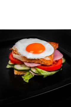 Sandwich isolated on black and white background Stock Photos