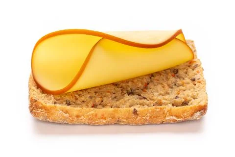 Sandwich with lettuce, cheese on white background. Stock Photos