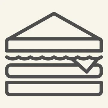 Sandwich line icon. Bread vector illustration isolated on white. Hamburger Illustrazione stock