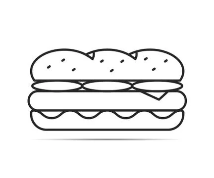 Sandwich Line Icon Stock Illustration