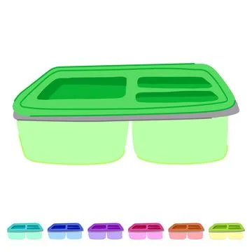 Sandwich lunch box vector cartoon graphic Stock Illustration