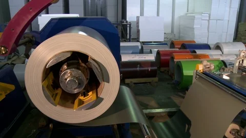 Sandwich panel machine at work Video stock 87588940