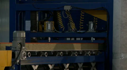 Sandwich panel moves by automatic machine Stock Footage 56568505