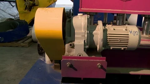 Sandwich panel production equipment at work Stock Footage 78624344