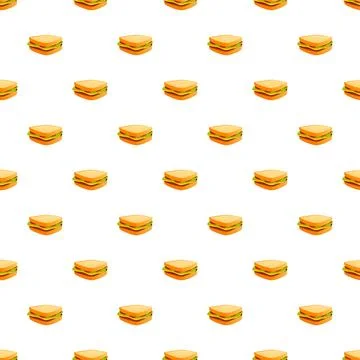 Sandwich pattern creating repeating food background illustration Stock Illustration