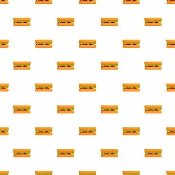 Sandwich pattern seamless fast food background repeating Illustrazione stock
