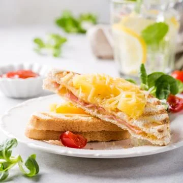 Sandwich with pineapple, Stock-Fotos
