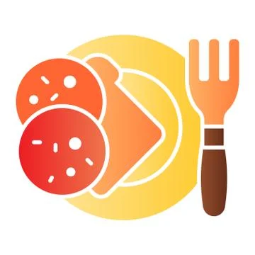 Sandwich on a plate flat icon. Dinner color icons in trendy flat style. Bread Ilustración de archivo