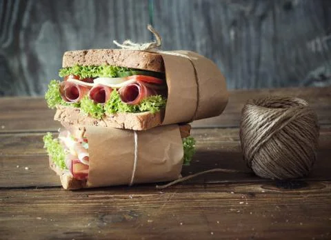 Sandwich with prosciutto Stock Photos