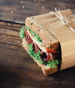 Sandwich with prosciutto Stock Photos