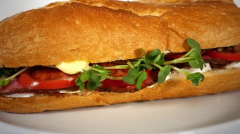 Sandwich on a rotary table Stock Footage 48920079
