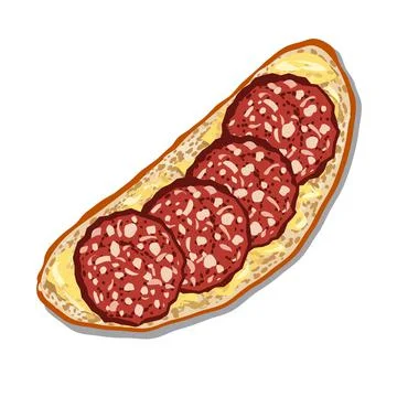 Sandwich with a salami Illustrazione stock