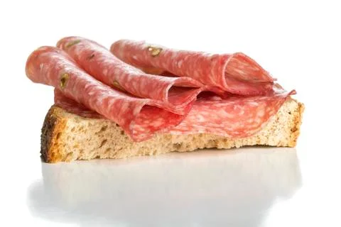 Sandwich with salami Stock Photos