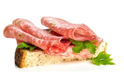 Sandwich with salami Stock-Fotos