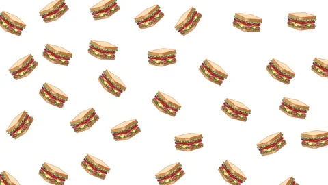 Sandwich seamles pattern motion video Stock Footage 327892542