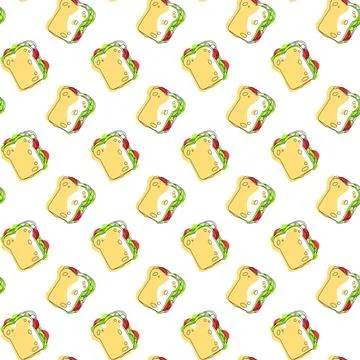 Sandwich seamless pattern with dots Stock Illustration
