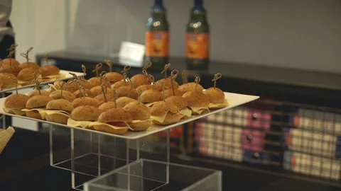 Sandwich serving plate for a buffet Video stock 109067754