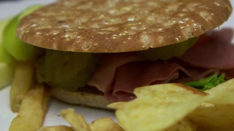 Sandwich with a Slim Bread Stock Footage 243620728
