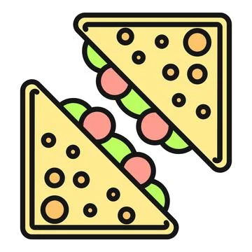 Sandwich snack cut triangles icon illustration Stock Illustration