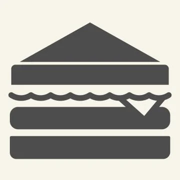 Sandwich solid icon. Bread vector illustration isolated on white. Hamburger Stock Illustration