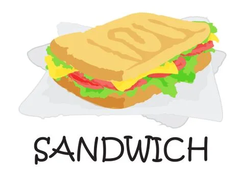 Sandwich sticker Stock Illustration