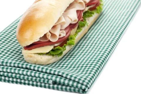 Sandwich on a table cloth Stock Photos