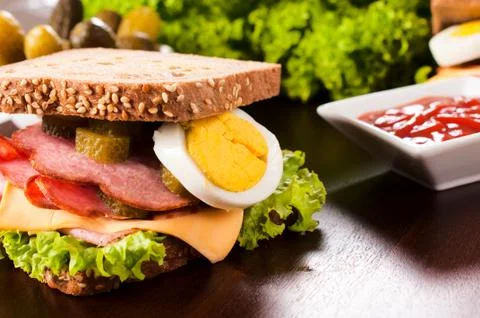 Sandwich on the table Stock Photos