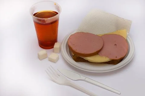 Sandwich with tea Stock Photos