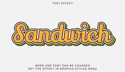 Sandwich text effect template in 3d design イラスト素材