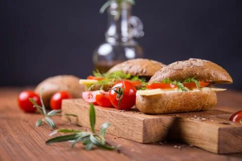 Sandwich with tomato Stock Photos