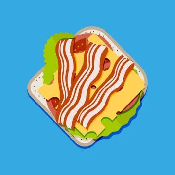 Sandwich top view Stock Illustration