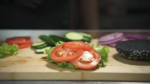 Sandwich with vegetables Stock Footage 129685381