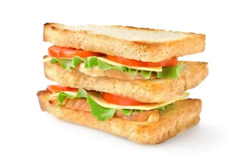 Sandwich with vegetables isolated Stock Photos