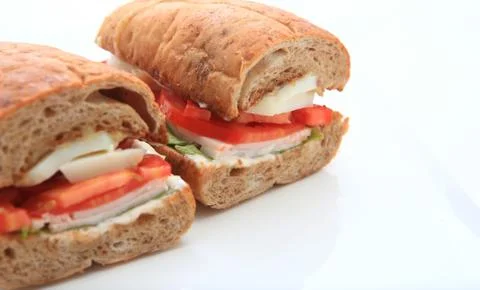 Sandwich on white background Stock Photos