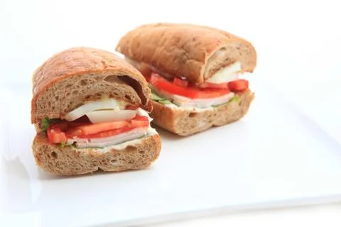 Sandwich on white background Stock Photos