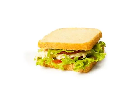 Sandwich on white background Stock Photos