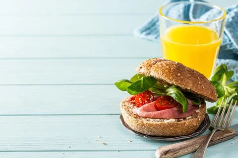 Sandwiche with beef and fresh tomatoes 写真素材