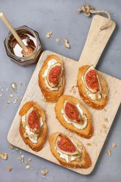 Sandwiches with figs Stock Photos