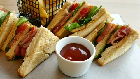 Sandwiches Ham and Cheese Stock Footage